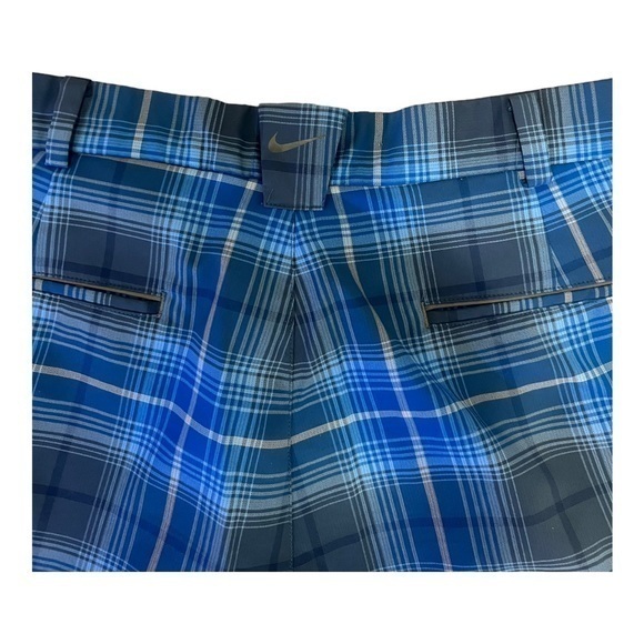 Nike Golf Mens Tour Performance Dri-Fit Golf‎ Shorts Blue Plaid 36" - Picture 2 of 4